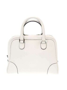 Loewe Amazona 75 Small Leather Shoulder Bag White